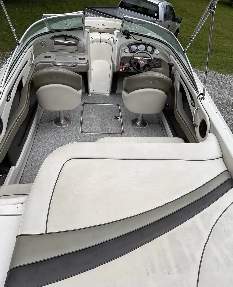 Detailed Sea Ray boat cockpit and helm